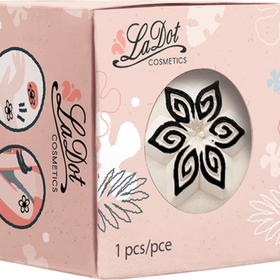 Ștampilă ceramică tatuaje temporare LaDot Cosmetics, S – Floare petale spirală