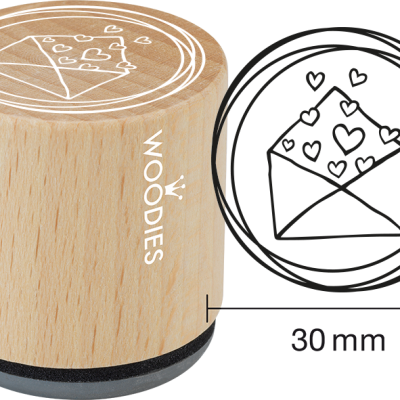 Ștampilă Woodies Plic cu inimi – W19002